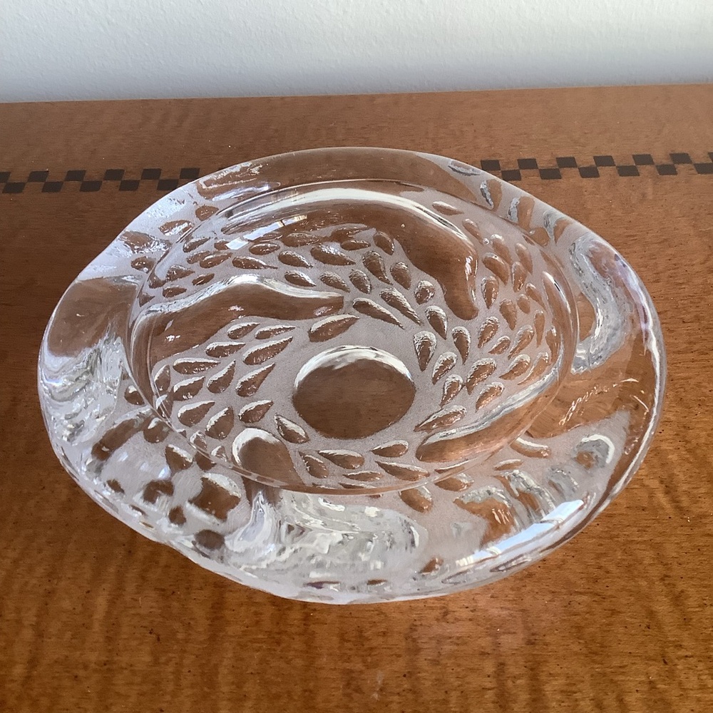 Vintage Organic Shaped Glass Decorative Dish/Ashtray